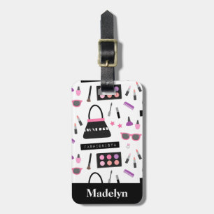 Étiquette À Bagage Étiquette de bagage de nom de filles de maquillage