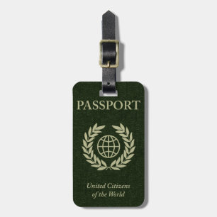 Étiquette À Bagage étiquette de bagage de passeport vert