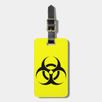 étiquette de bagage de symbole de biohazard