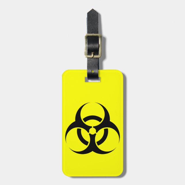 Étiquette À Bagage étiquette de bagage de symbole de biohazard (Devant Vertical)