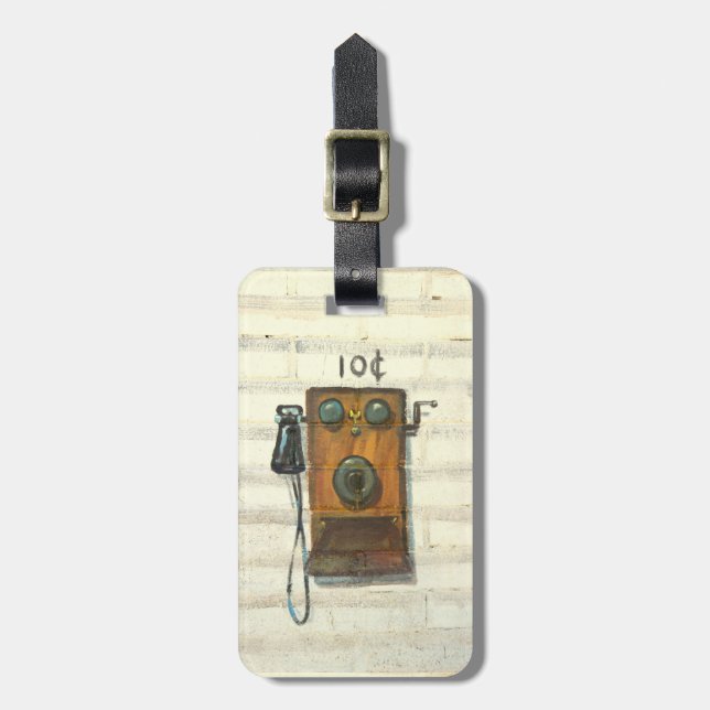 Étiquette À Bagage étiquette de bagage de téléphone antique (Devant Vertical)