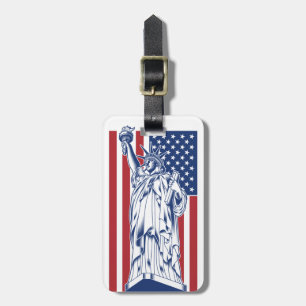 Étiquette À Bagage étiquette de bagage de texte personnalisée USA Lib