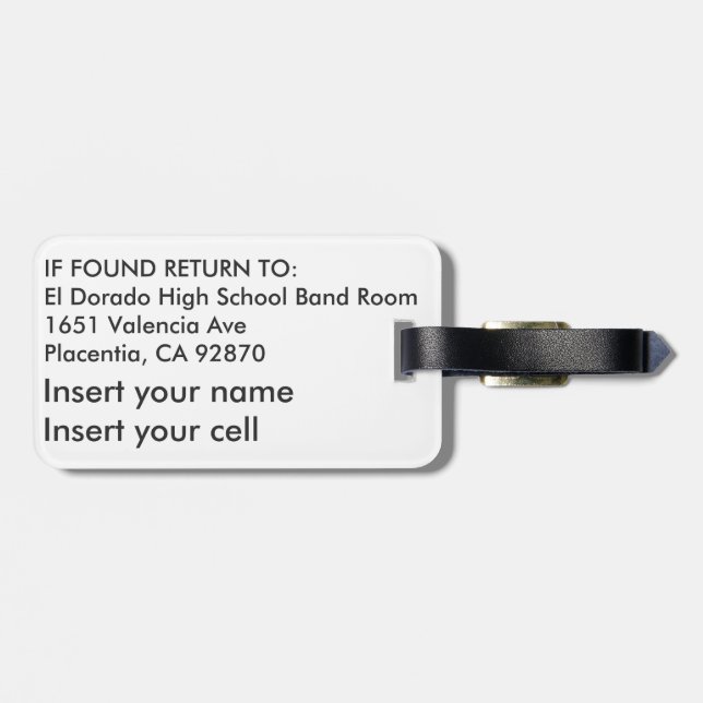 Étiquette À Bagage Étiquette de bagage de voyage d'Hawaï de bande (Dos horizontal)