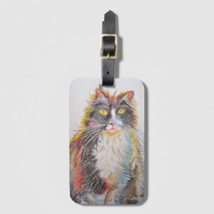 Étiquette À Bagage Étiquette de bagage dessin artistique chats drôles