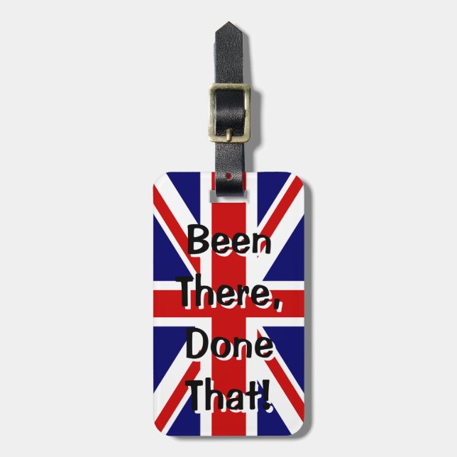 Étiquette À Bagage étiquette de bagage du drapeau britannique | Y a-t (Devant Vertical)