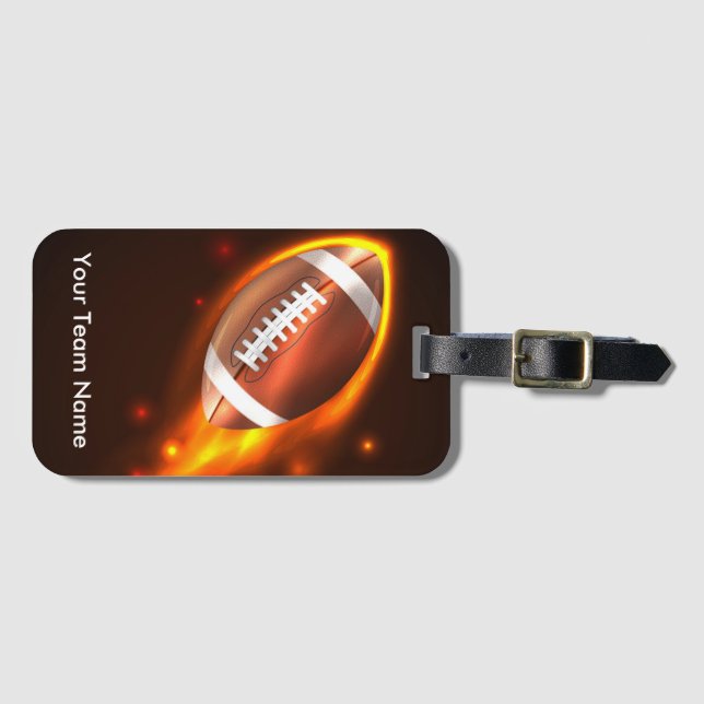Étiquette À Bagage Étiquette de bagage du football, étiquette de sac (Devant Horizontal)
