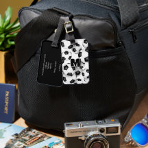 étiquette de bagage du joueur de soccer monogramme