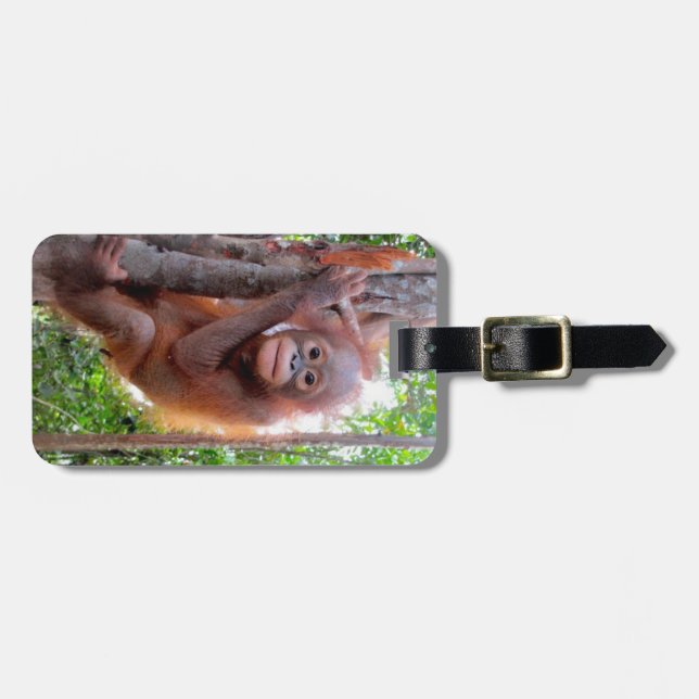 Étiquette À Bagage Étiquette de bagage d'Uttuh de bébé d'orang-outan (Devant horizontal)