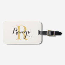 Étiquette de bagage élégante personnalisée - Monog