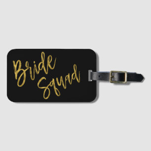Étiquette À Bagage Étiquette de bagage en feuille d'or Bride Squad