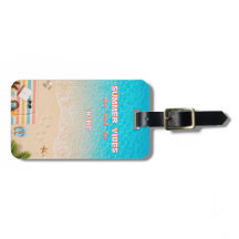 Étiquette de bagage esthétique de plage d'été