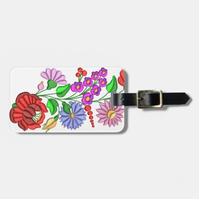 Étiquette À Bagage étiquette de bagage, fleur, couleur, kalocsa (Devant horizontal)