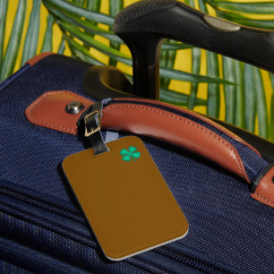 Étiquette À Bagage Étiquette de bagage marron Trèfle irlandais Lucky