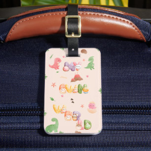 Étiquette À Bagage Étiquette de bagage   Monde des dinosaures mignons