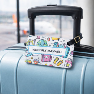 Étiquette À Bagage Étiquette de bagage personnalisée avec dessin de v