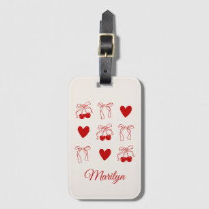 Étiquette À Bagage Étiquette de bagage personnalisée Cadeau Cerise En
