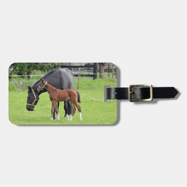 Étiquette À Bagage étiquette de bagage personnalisée du Cheval Lover (Devant horizontal)