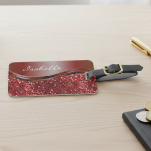 Étiquette À Bagage Étiquette de bagage personnalisée Faux Glitter Bli
