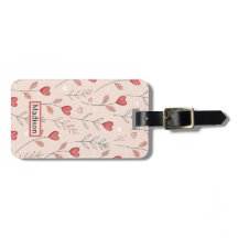 Étiquette de bagage personnalisée florale
