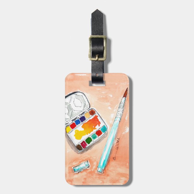 Étiquette À Bagage Étiquette de bagage pour l'artiste sur l'aller (Devant Vertical)