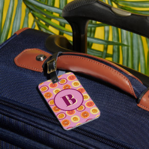 Étiquette À Bagage Étiquette de bagage rose aux fruits tropicaux hawa
