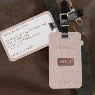 Étiquette À Bagage Étiquette de bagage rose gold Bridal Blush Mme