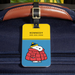 Étiquette À Bagage Étiquette de bagage Snoopy hiver en manteau matela