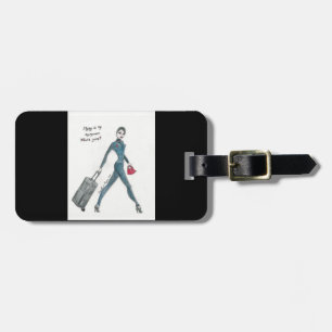Étiquette À Bagage Étiquette de bagage. Steward (hôtesse de l'air)