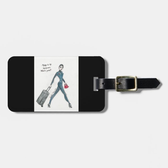 Étiquette À Bagage Étiquette de bagage. Steward (hôtesse de l'air) (Devant horizontal)