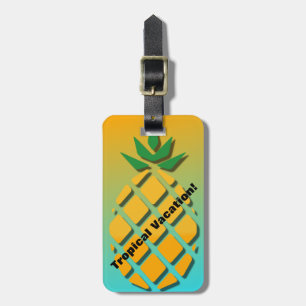 Étiquette À Bagage Étiquette de Bagage Tropical Été Ananas