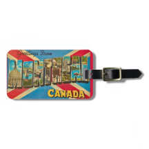 Étiquette de bagage vintage Montréal Canada