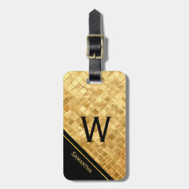 Étiquette À Bagage Étiquette de bagages noir et or