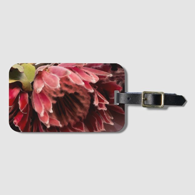 Étiquette À Bagage étiquette de bagages Queen Protea Watercolor (Devant Horizontal)