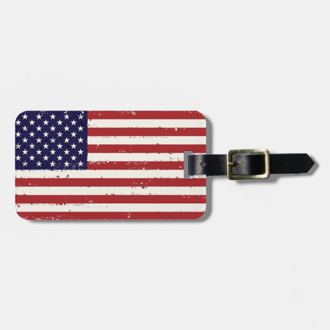 Étiquette À Bagage Étiquette de bagages USA Flag! (Devant horizontal)