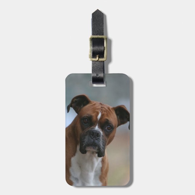 Étiquette À Bagage Étiquette de bourse/bagage de chien de boxeur (Devant Vertical)