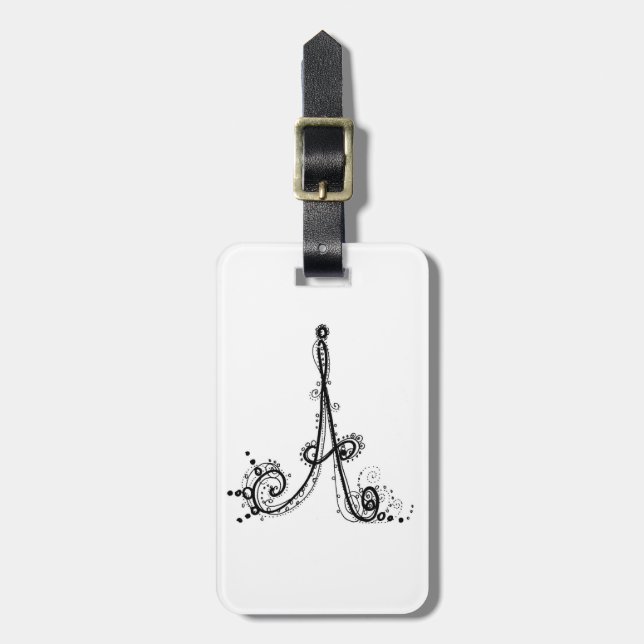 Étiquette À Bagage Étiquette de fantaisie de bagage d'Alphabet™ "A" ! (Devant Vertical)