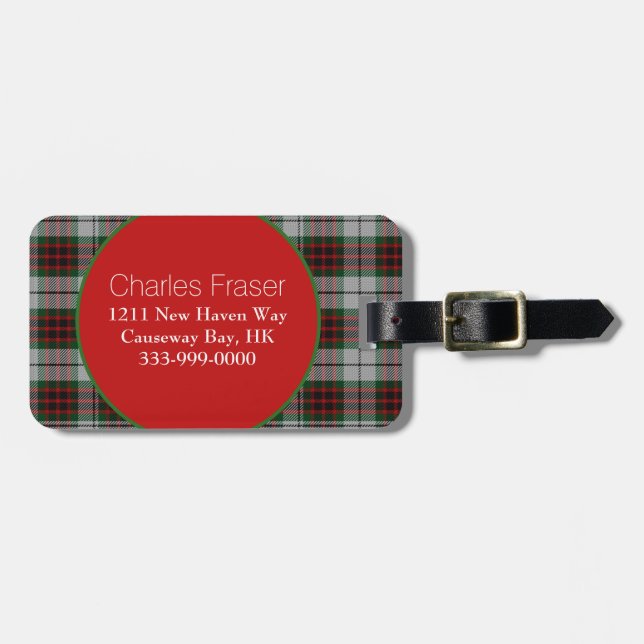 Étiquette À Bagage Étiquette de la robe Fraser personnalisée Tartan L (Devant horizontal)