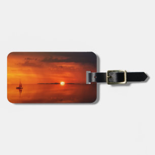 Étiquette À Bagage Étiquette des bagages Sunset de bateau à voile