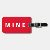 Étiquette drôle de bagage avec la "mine" écrite