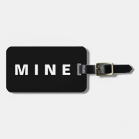 Étiquette drôle de bagage avec la "mine" écrite