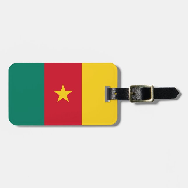 Étiquette À Bagage Étiquette du drapeau camerounais (Devant horizontal)