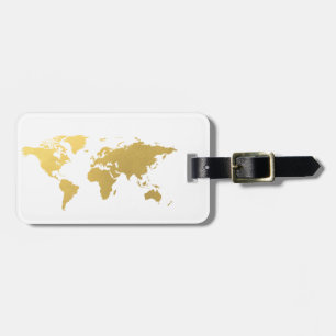 Étiquette À Bagage Étiquette élégante de bagage de carte du monde