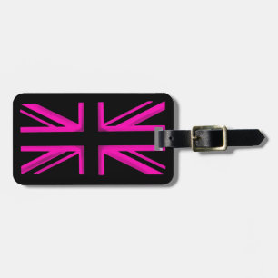 Étiquette À Bagage Étiquette élégante de bagage de drapeau noir rose