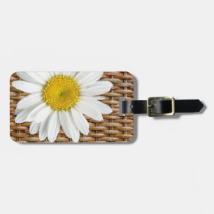 Étiquette À Bagage Étiquette en osier de bagage de marguerite