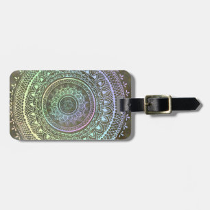 Étiquette À Bagage Étiquette en pastel de bagage de mandala