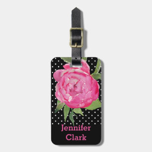 Étiquette À Bagage Étiquette faite sur commande de bagage de pivoine