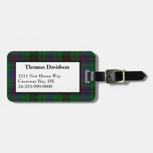 Étiquette À Bagage Étiquette faite sur commande de bagage de plaid de