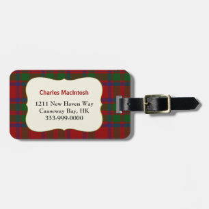 Étiquette À Bagage Étiquette faite sur commande de bagage de plaid de