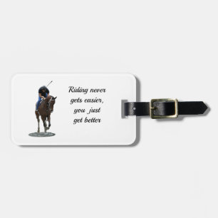 Étiquette À Bagage Étiquette Galloping Thoroughbred Horse And Rider L