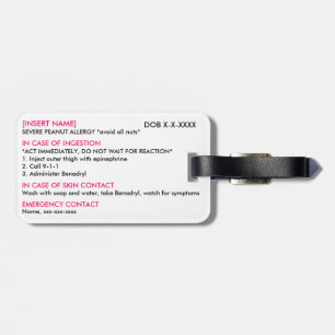 Étiquette À Bagage Étiquette grave d'identification et de GLACE